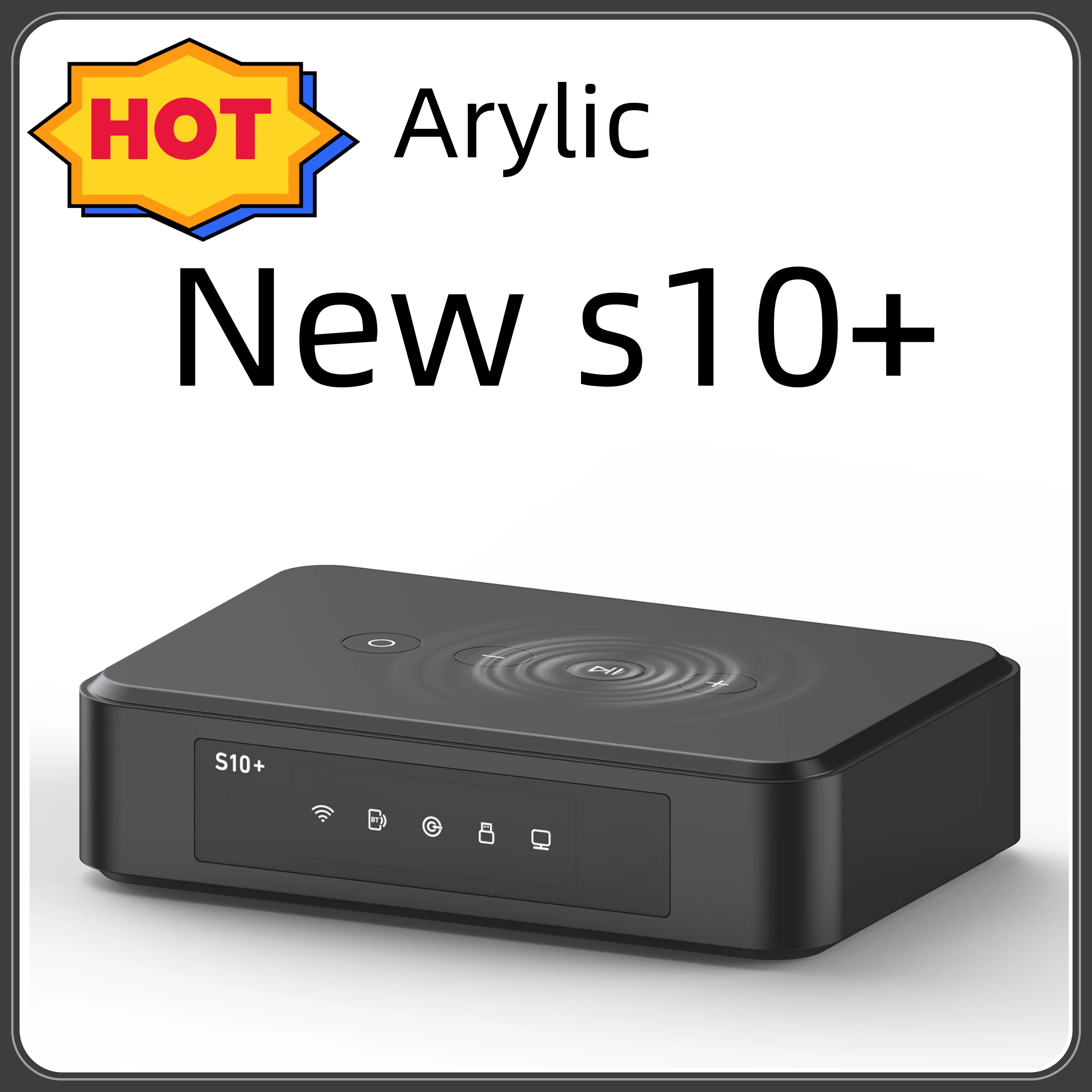 Arylic S10+ Wireless Music Streamer 3.5mm Jack Aux Bluetooth Audio Receiver for PC Audio Jack Adapter AUX Wireless for Multiroom