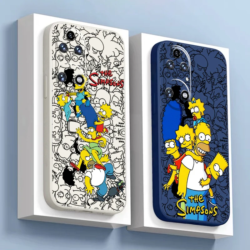 The Simpsons custodia per telefono Disney per Huawei P50 P50E P40 P30 P20 PRO LITE 5G P Smart Z S 2021 Silicone liquido Back Funda