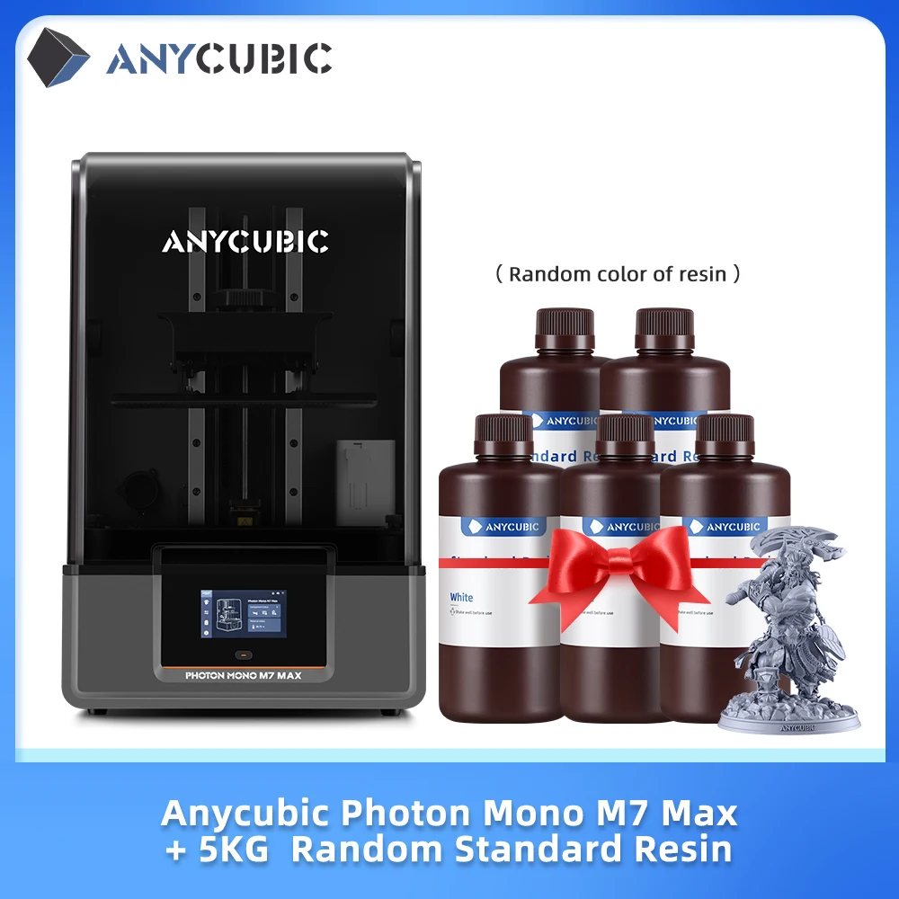 5KG UV Resin+ANYCUBIC Photon Mono M7 Max LCD 3D Printer With 13.6