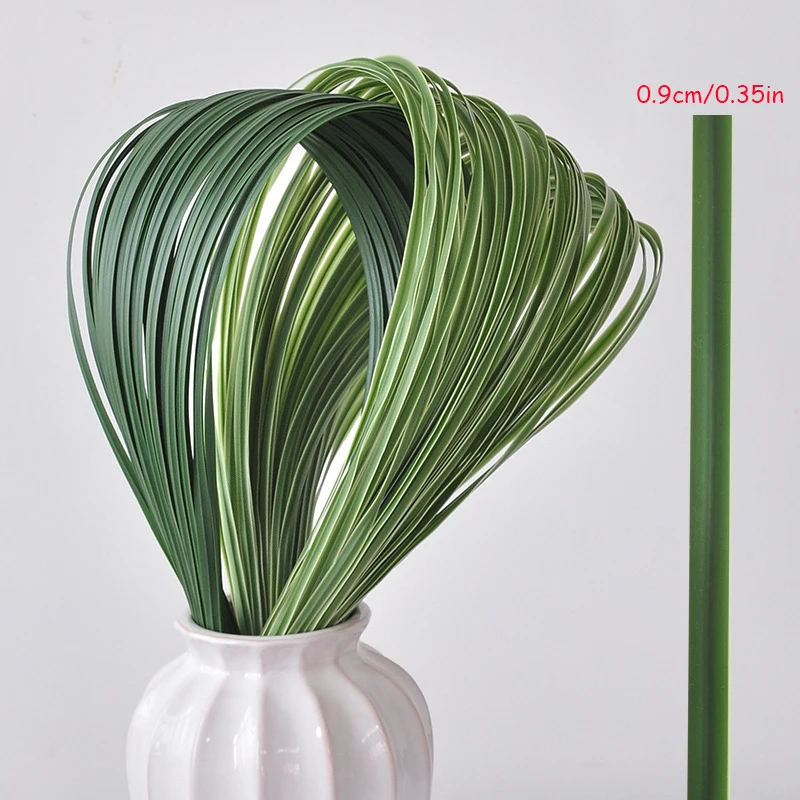 39 Zoll Künstlicher Grasstiel DIY Blumenmaterial Weiche Gummi-Blätter Rattan Blumenarrangement Pflanzengras Hochzeit Party Deko – Detail 6
