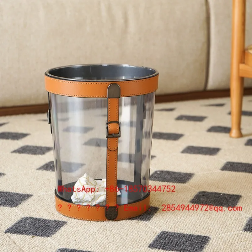 Trash Can Household Living Room High Value, Bedroom Light Luxury Desktop Storage Trash Can Uncovered Large High-end