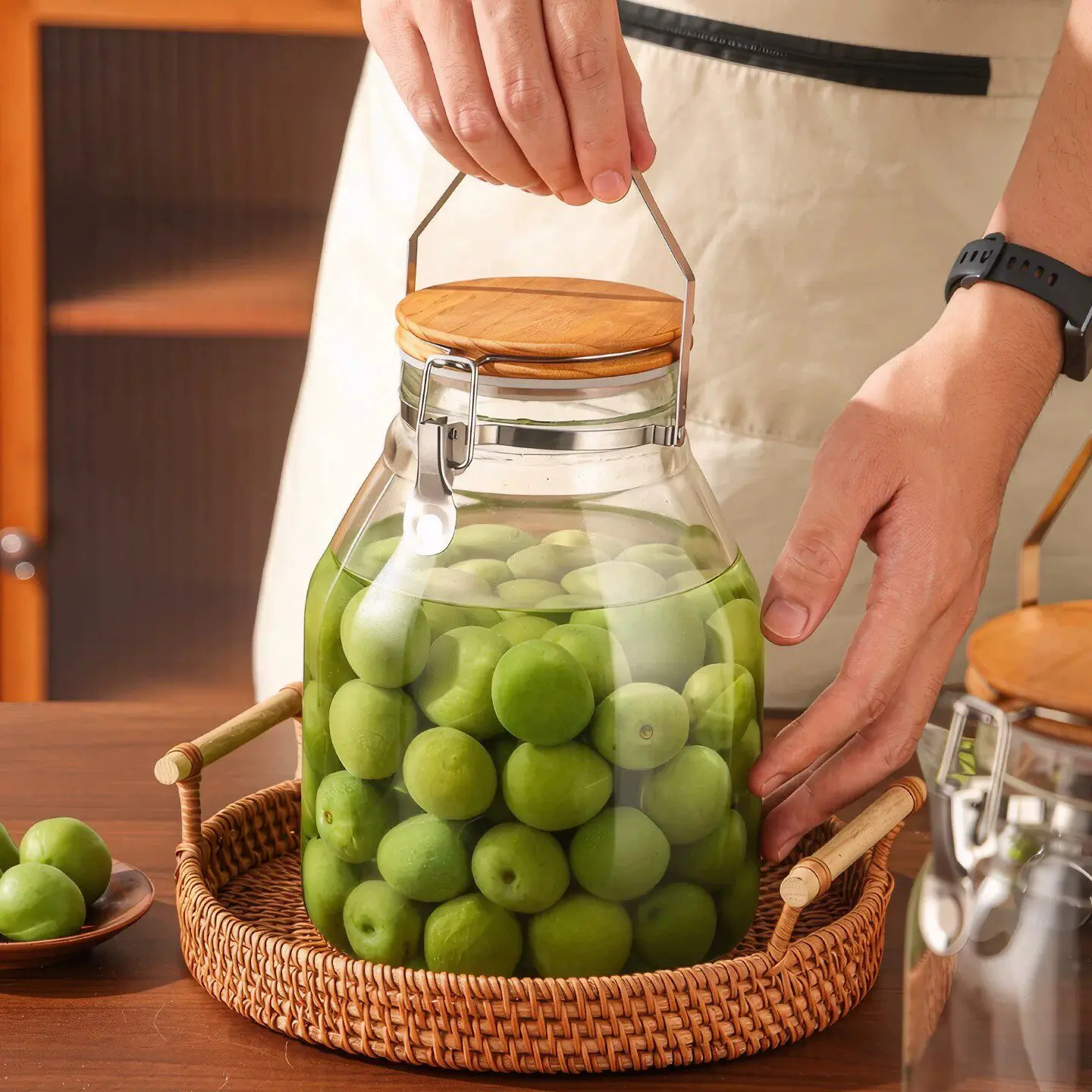 Food Grade Plum Wine Bottle Glass Sealed Can Waxberry Home-Brewed Fruit Container  Bottles