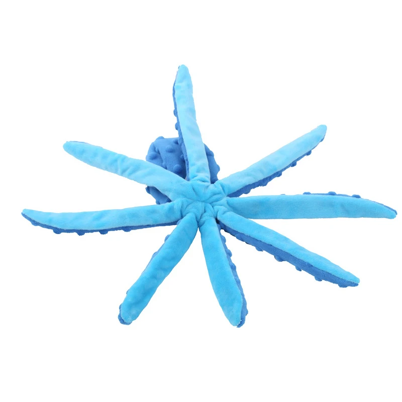 Pet Plush Toy Octopus Shape Dog Puzzle Toys Squeak Toy Bite-resistant Dog Supplies Pet Food Leaker Dog Teeth Cleaning Chew Toys