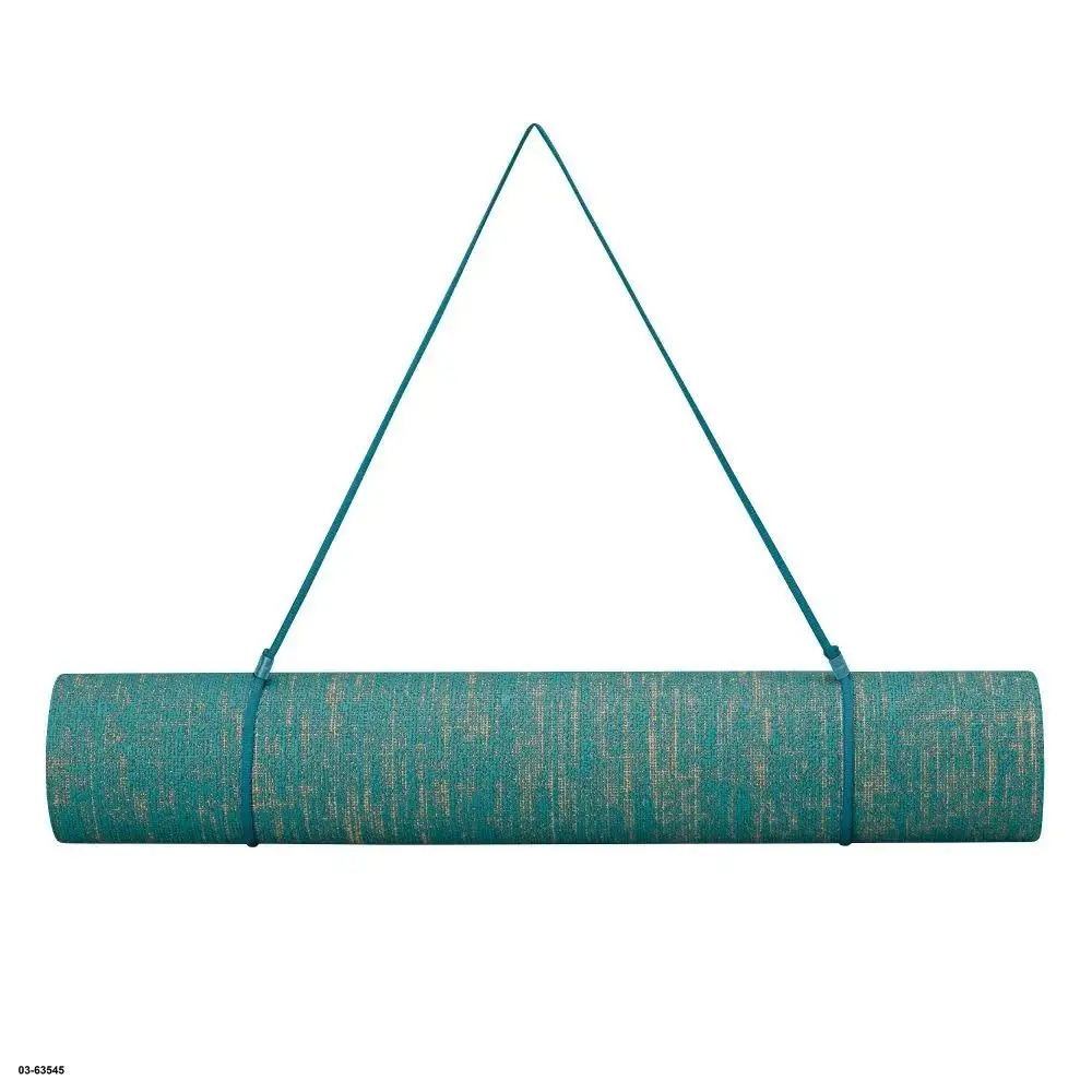 سجادة اليوجا من الجوت، سجادة التمرين، أزرق مخضر، سميكة 5 مم، ورقة واحدة، قطعة واحدة