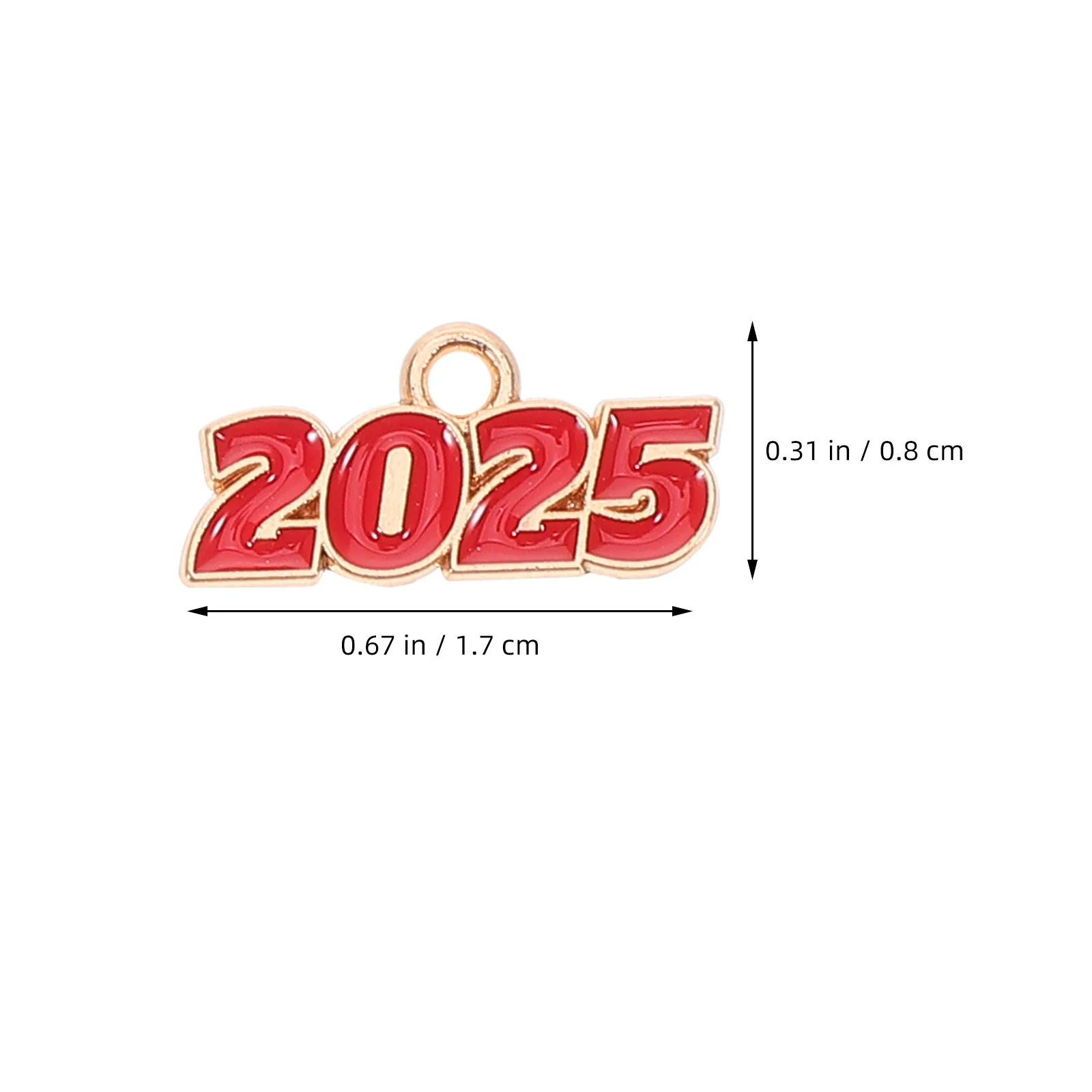20pcs 2025 Year Number Pendant Metal Charms For Jewelry Making Keychain Diy Craft Projects Graduation Tassel Alloy Pendants