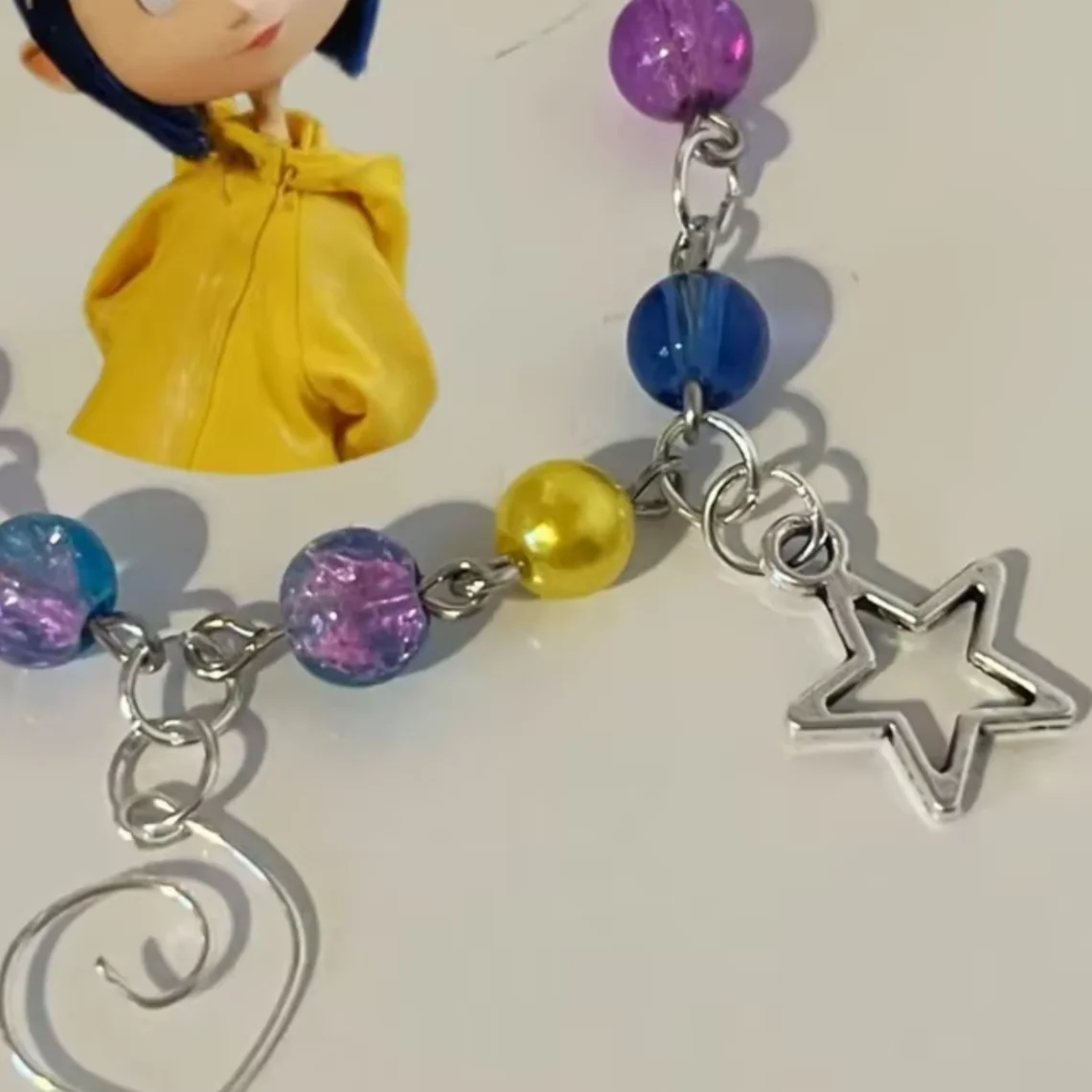 handmade coraline and wybie matching charm bracelets