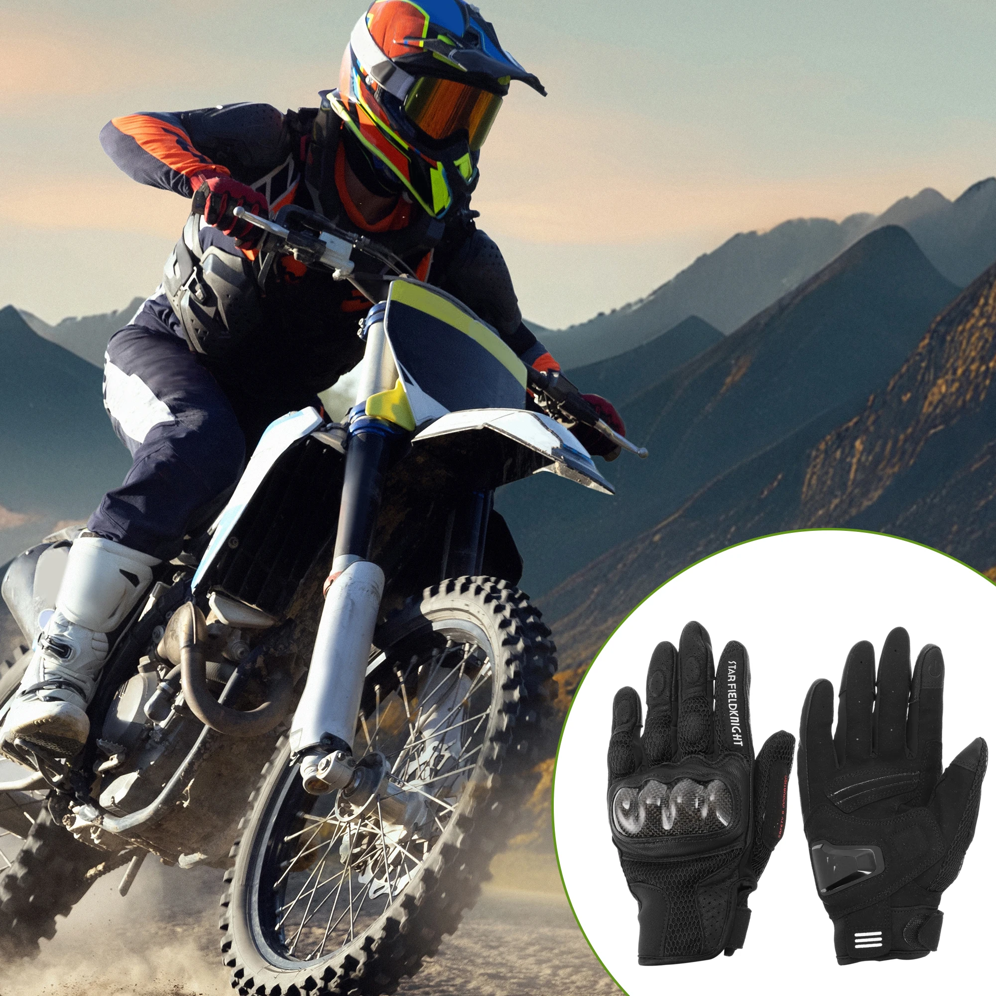 

Motoforti XXL Motorcycle Gloves Breathable Full Finger Gloves Carbon Fiber Pattern Leather Outdoor Gloves Black 1 Pair