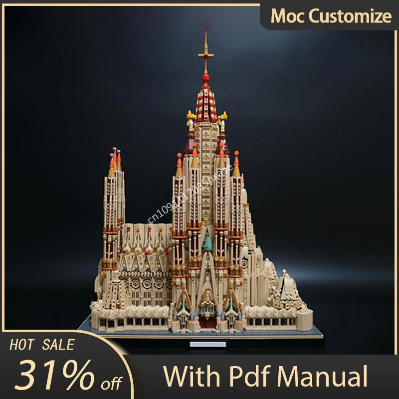 10045pcs Moc Sagrada Familia Medieval Modular Buildings Castle Building Blocks Creative Assembly Bricks Toys Kids Christmas Gift