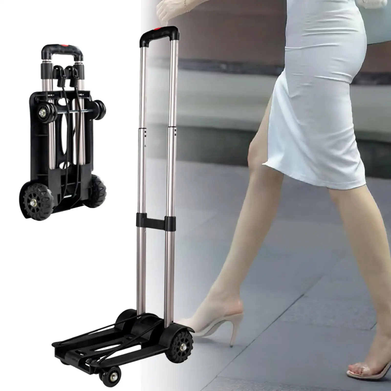 Folding Hand Truck Stair Climbing Hand Trucks Heavy Duty Portable Shopping Cart