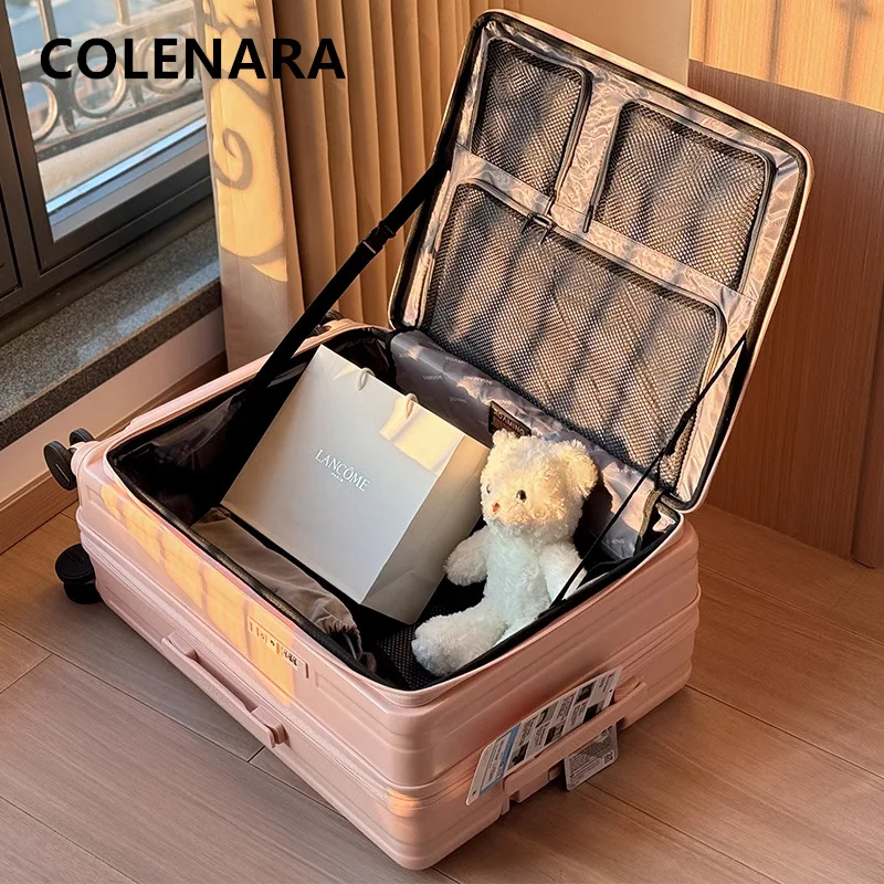 COLENARA  Men's Luggage New Side Opening Boarding Box Expandable Trolley Case 20