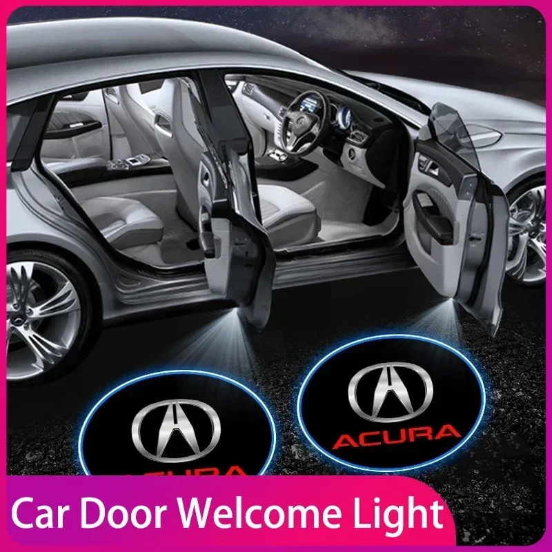 

Car Door Welcome Courtesy Projector Lamp LED HD Logo Light Accessoriest For Acura Integra TLX ILX RL NSX ZDX MDX RDX TSX RSX RLX