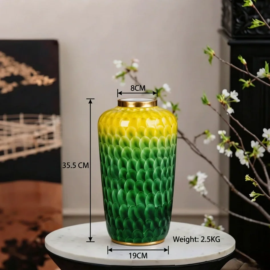 35.5cm European style large vase flower arrangement home model room hotel floral ware high-end soft decoration handicrafts ornam
