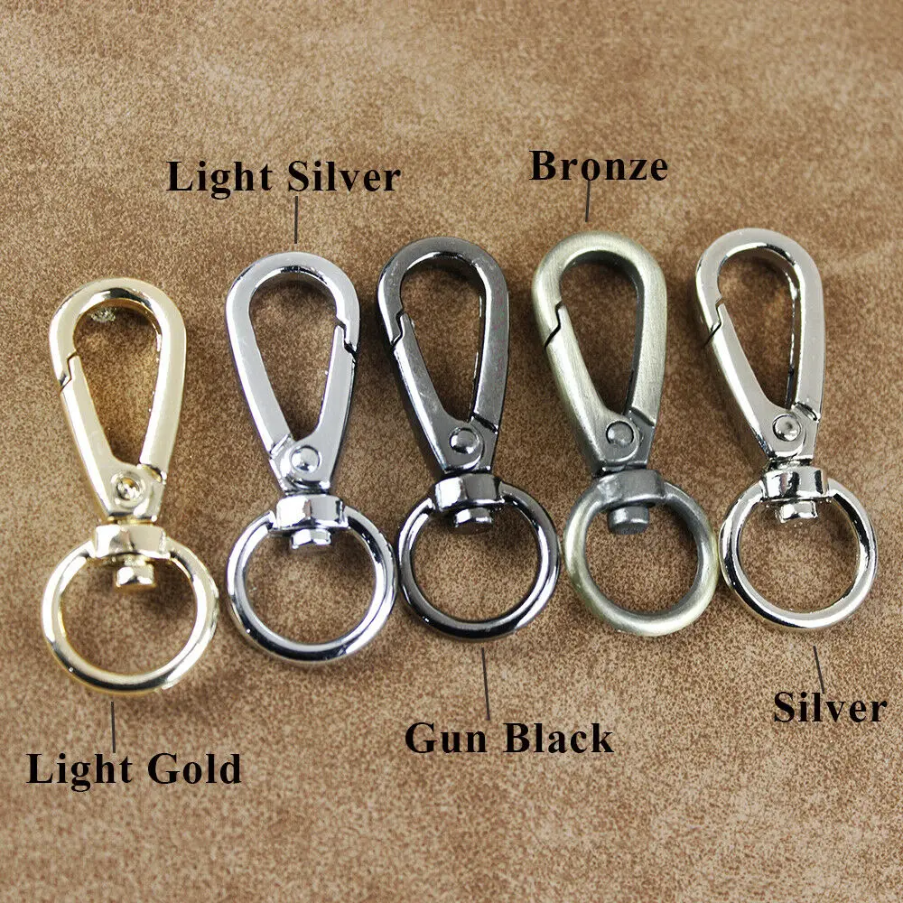 1pcs Metal Swivel Eye Snap Hook Trigger Lobster Push Gate Hook Clasp Clip For Leather Craft Bag Strap Belt Webbing