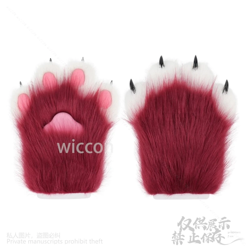 الحيوان فروي تأثيري أنيمي فروي القط 14 ألوان مخلب قفازات الذئب الدب الحيوان باو أفخم مسمار لجميع القديسين عيد الميلاد مخصص