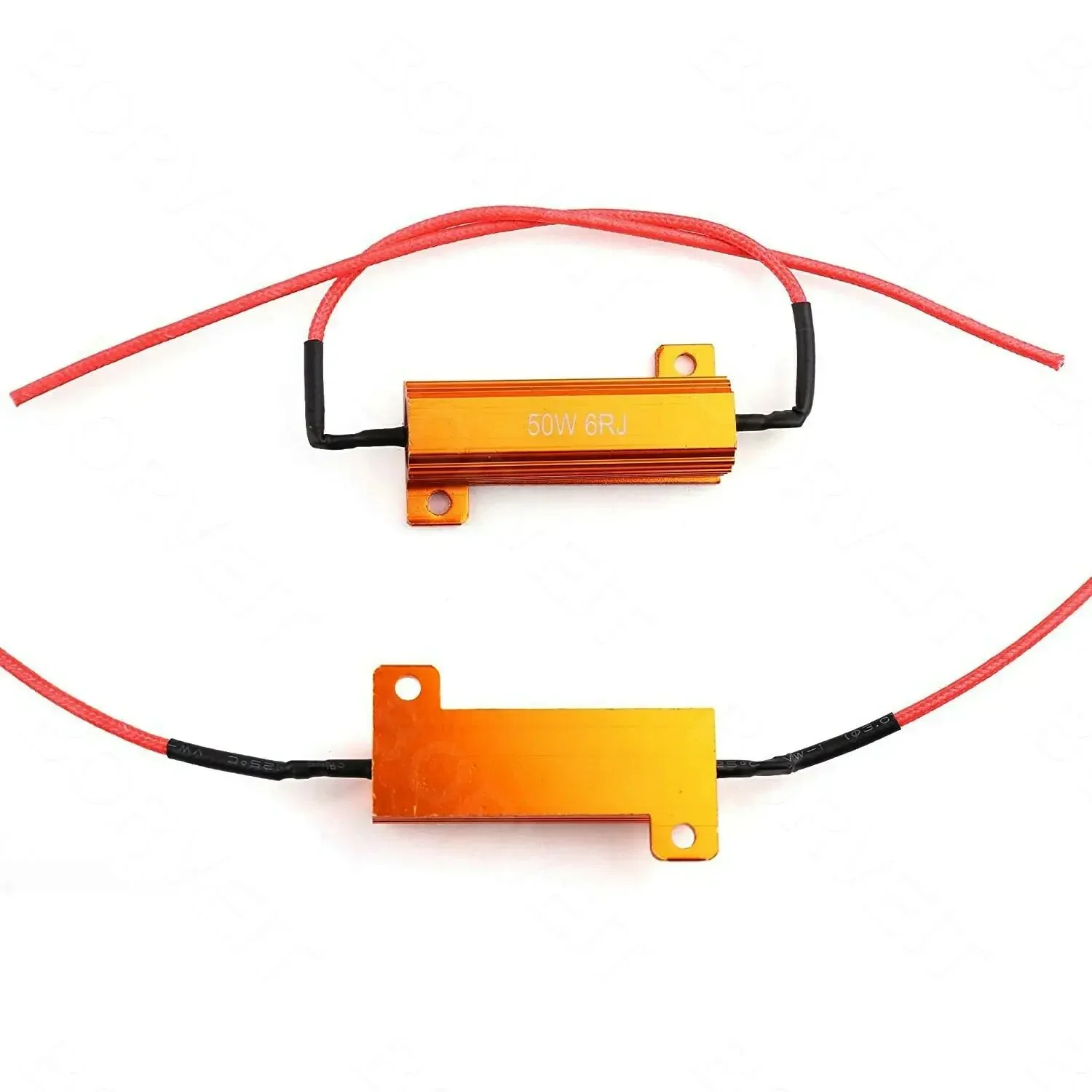 2PCS 50W 6ohm Load Resistor LED Bulb Hyper Flash Turn Signal DRL Blinker Error Code for 1156 3157 7443 881 880 4 Quick Wire Clip