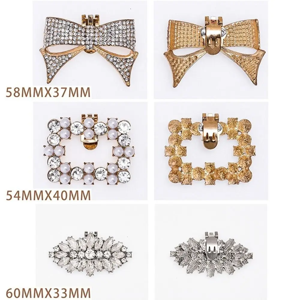 2 قطع عالية الكعب Bowknot الراين كريستال سحر مشبك الأحذية كليب سحر مجوهرات الأحذية الزينة