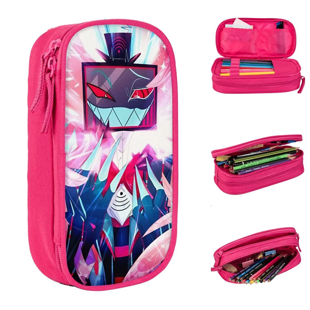 Lovely Animated Musical Hazbined Hotels Vox Pencil Case Pencil Pouch Pen Holder for Student Big Capacity Bag School Stationery