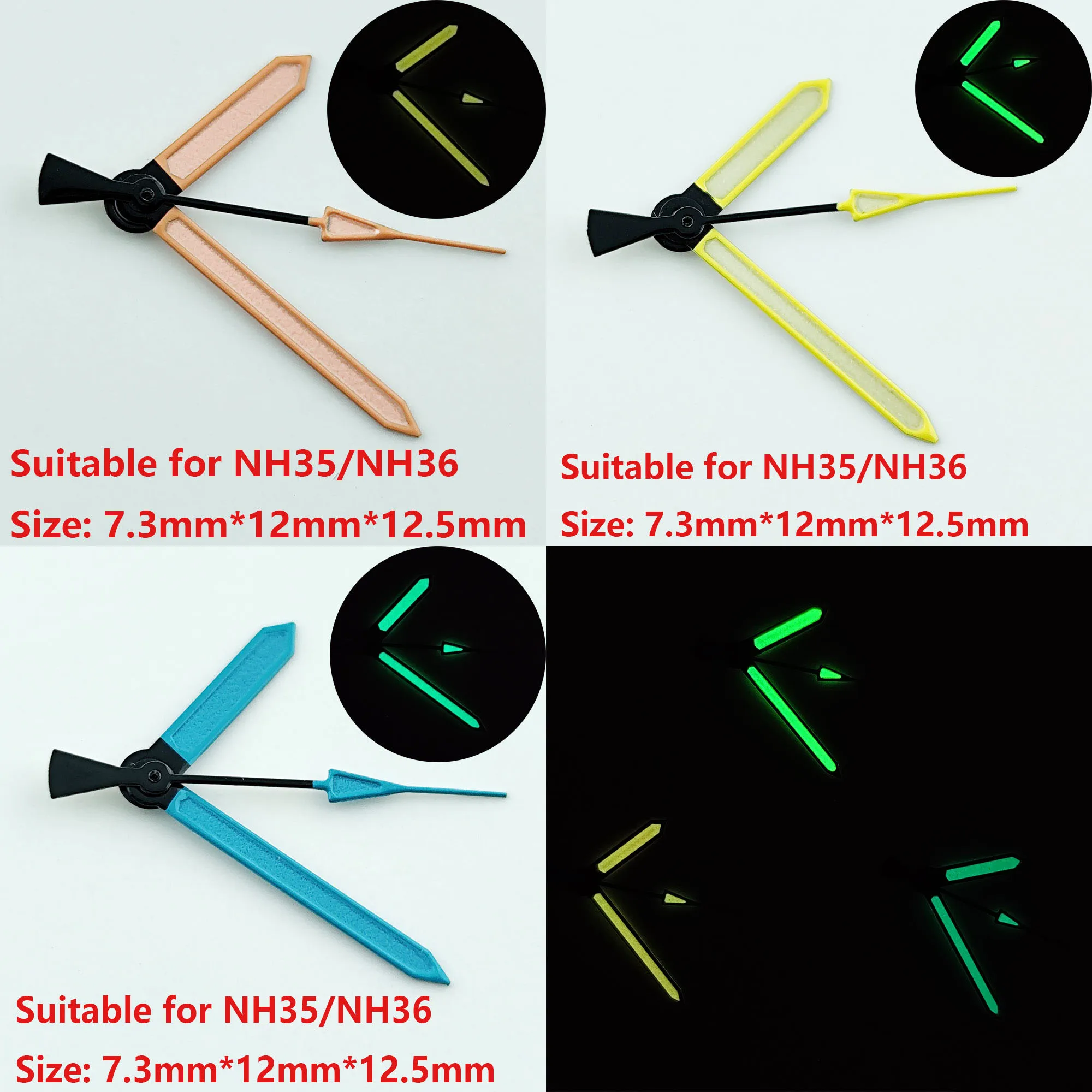 NH35/NH36 hands Watch hands Green/Yellow luminous second hand watch accessories watch pointer