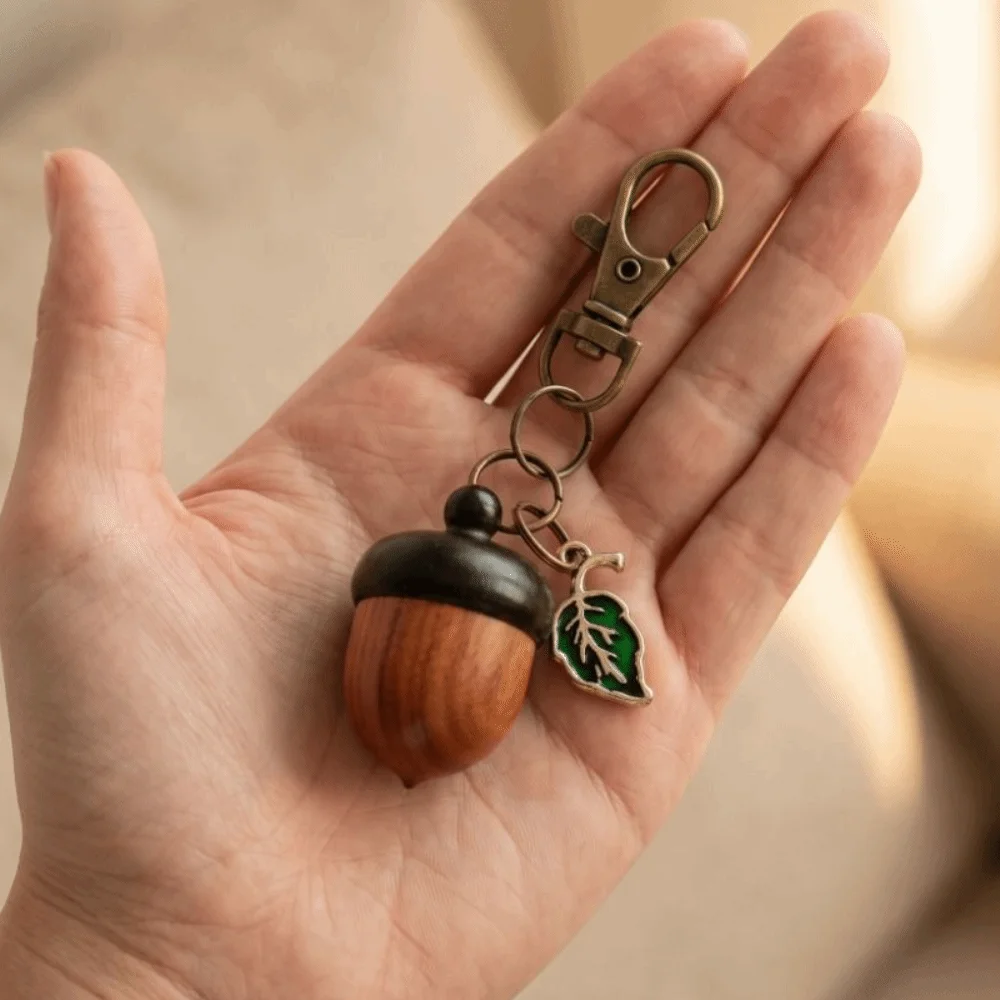 Simulation Acorn Acorn Keychain Lightweight Twist Open Acorn Twist Open Keychain O-Shaped Buckle Small Item Storage