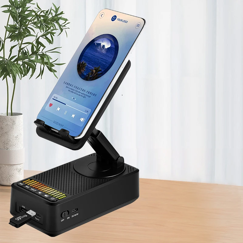 Adjustable Desktop Phone Holder Mini Wireless Bluetooth Speaker Multi-angle Adjustment Stand Rechargeable Mobile Phone Holder