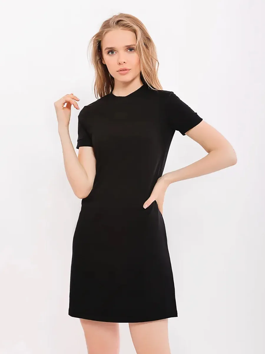 Women's Fashion Solid Lifestyle Dress Women's Short Sleeve Cute Casual A Line Mini Dress