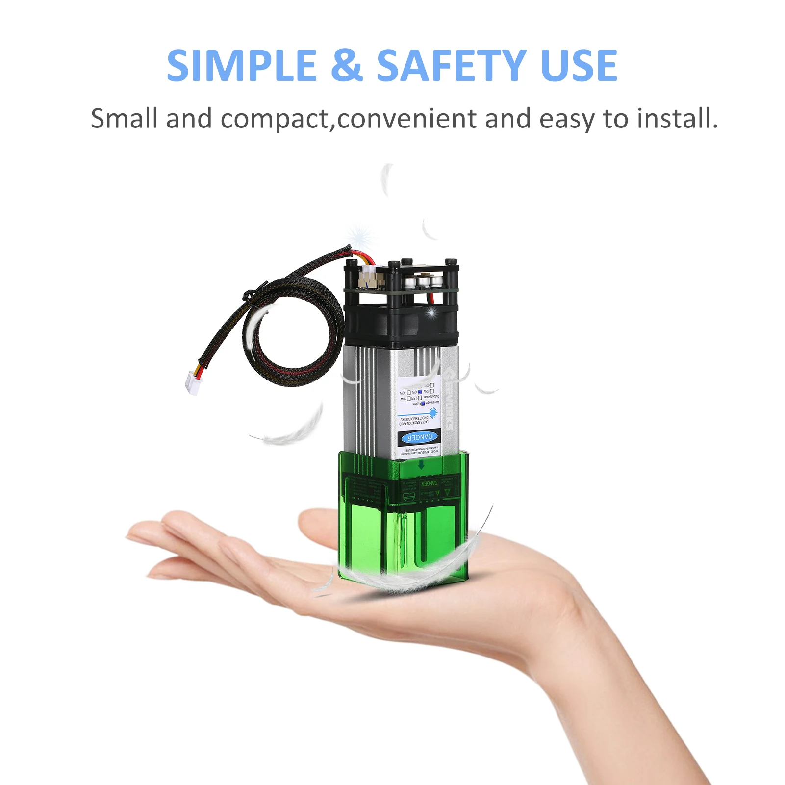 Geevorks 450nm10W Laser Module with Protective Cover Adjustable Focal Length Laser Engraving Head High Speed Laser Engraver Cutt