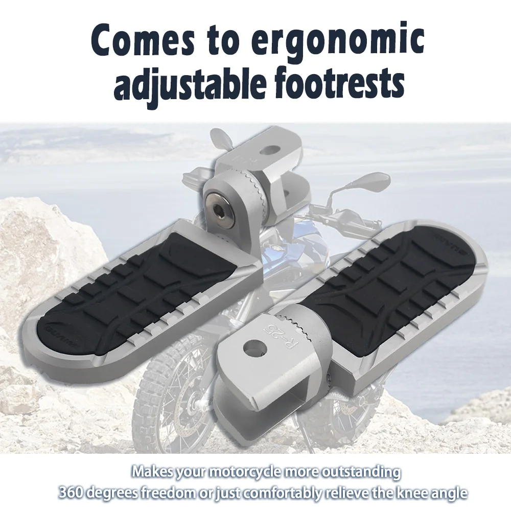 

Передняя подставка для ног мотоцикла для BMW R1200GS R1250GS R1250 2014-2021, регулируемая удлиненная опускающаяся подножка, вращающиеся подножки