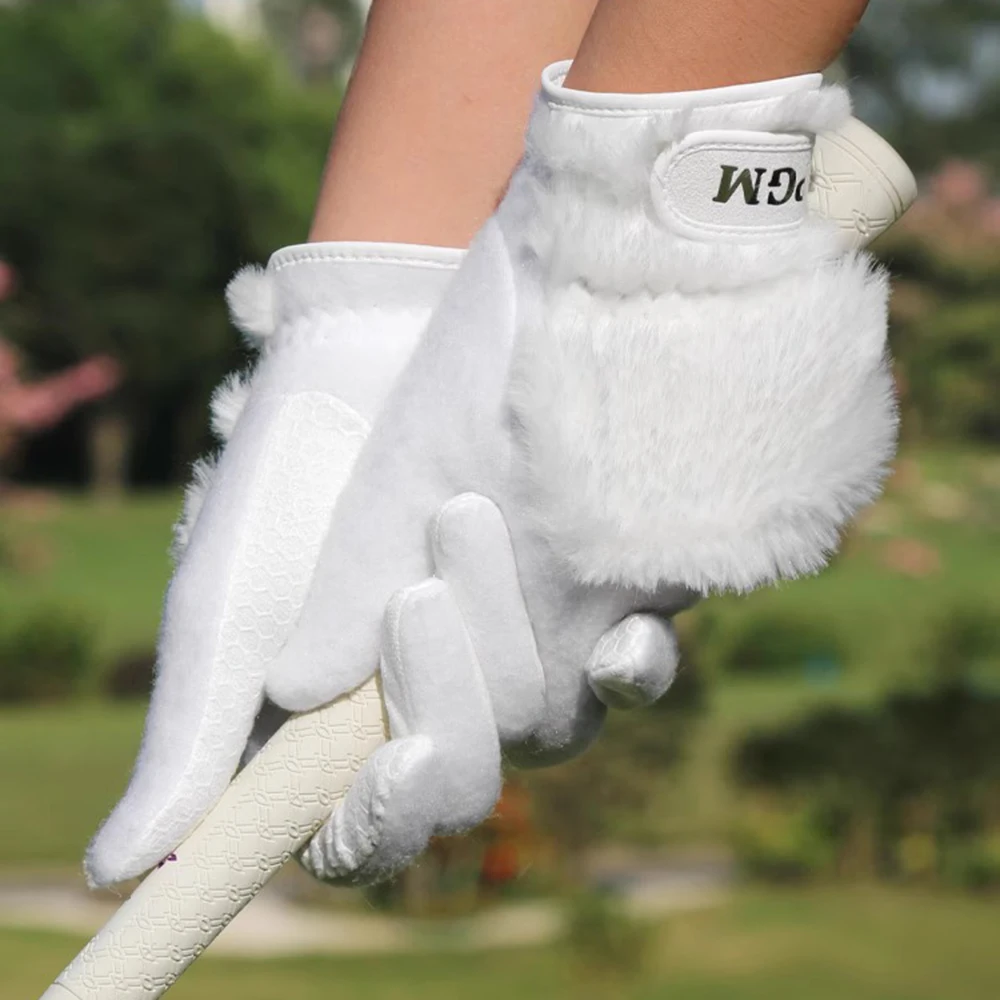 Thickened Rabbit-like Plush Warm Golf Gloves Comfortable Thermal Casual Gloves For Outdoor Activities