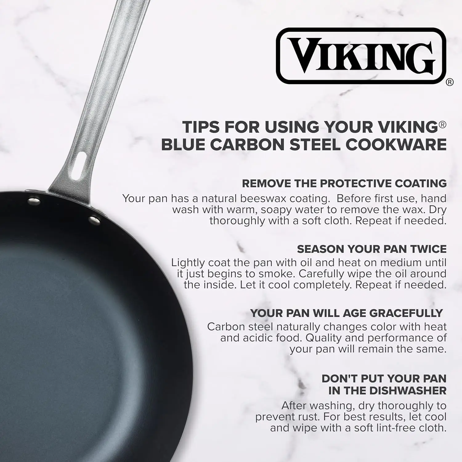 Blue Carbon Steel Nonstick Frying Pans Set, 10 and 12 Inch, Lightweight and Durable for Daily Cooking 6