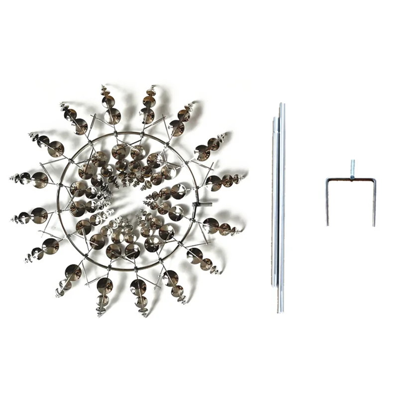 ديكور طاحونة هوائية معدنية، دوارة رياح للحديقة، منحوتة ثلاثية الأبعاد تعمل بالرياح، صائد الرياح لتزيين الحديقة، سهلة الاستخدام، BM12 #3