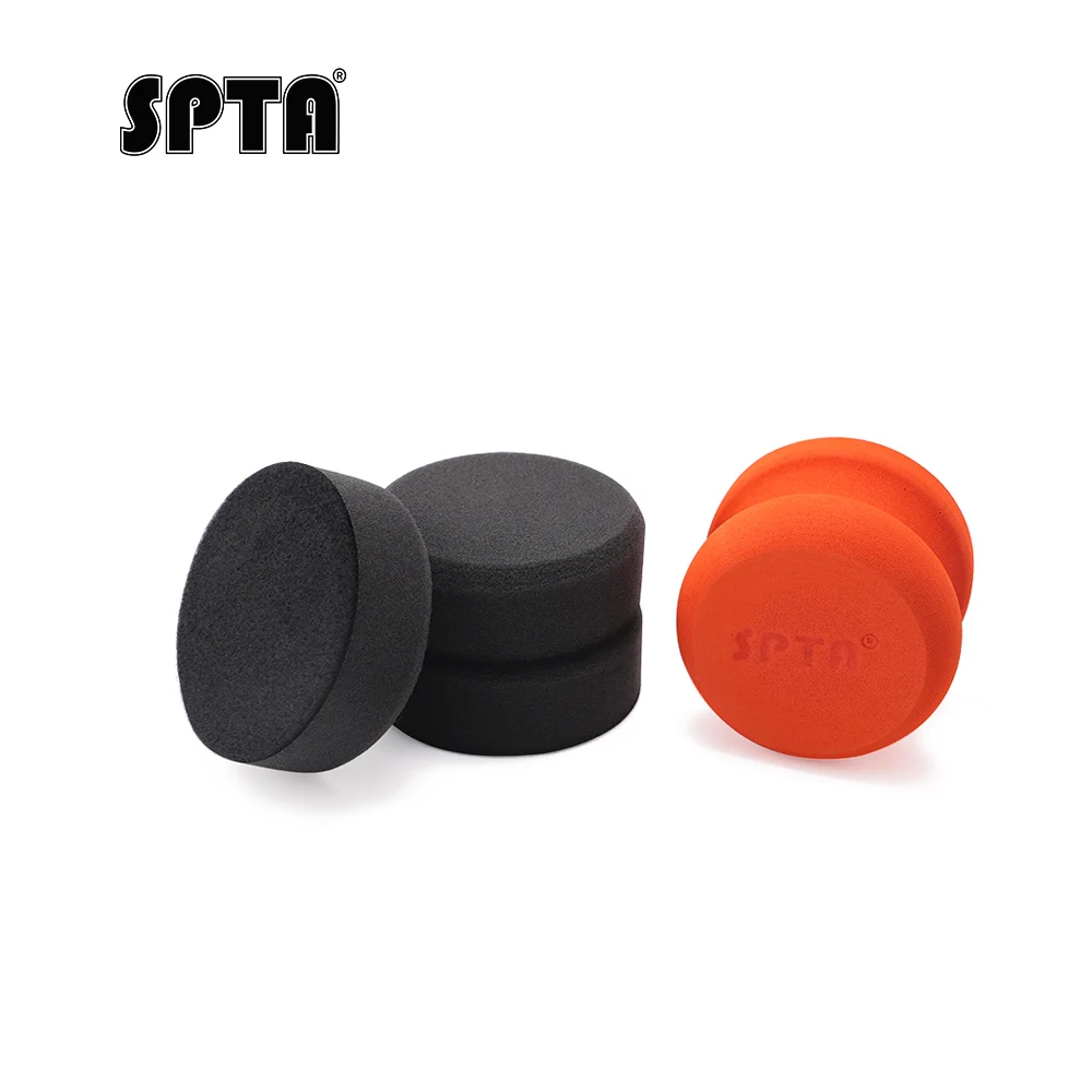 

SPTA 3”Car Hand Wax Applicator Pad Kit Dia Sponge Tire Dressing Applicator Pad with Grip Polish Foam Applicator for Rubber Tires