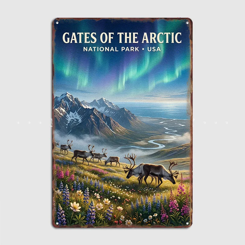 Gates of the Arctic National Park Travel Poster Metal Sign Custom Room Decor Home Decor Posters Indoor Wall Decoration