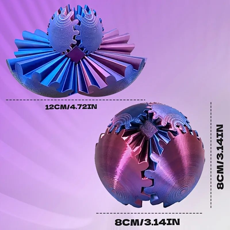 3D printed gear ball cube decompression gear ball fingertip anxiety relief rotating toy desktop Simple Dimple Fidget toy