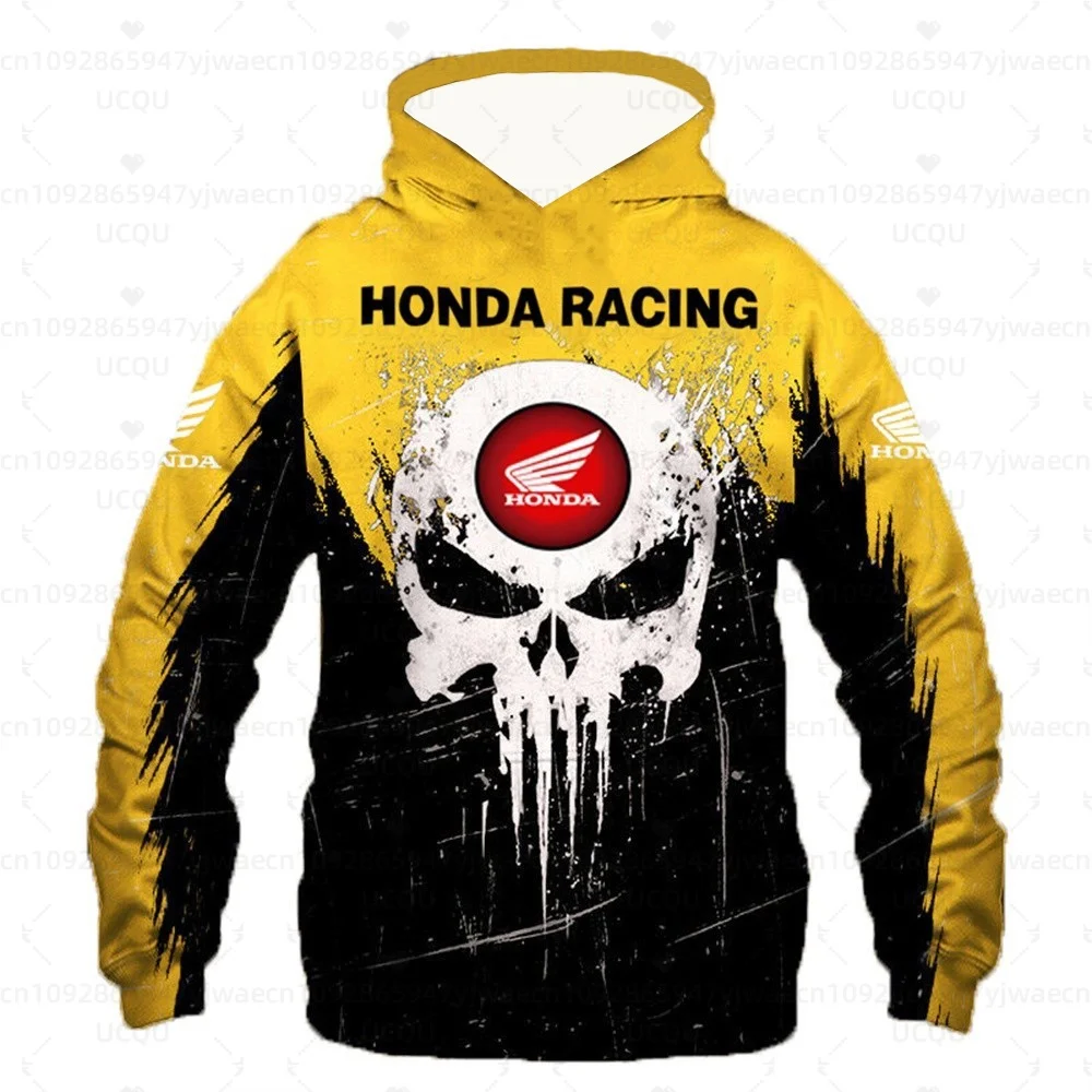 الخريف والشتاء هوندا ثلاثية الأبعاد طباعة دراجة نارية جيرسي مقنعين ركوب الدراجة الترابية وسباق الجبال الرجال النساء المدرعة هوديي