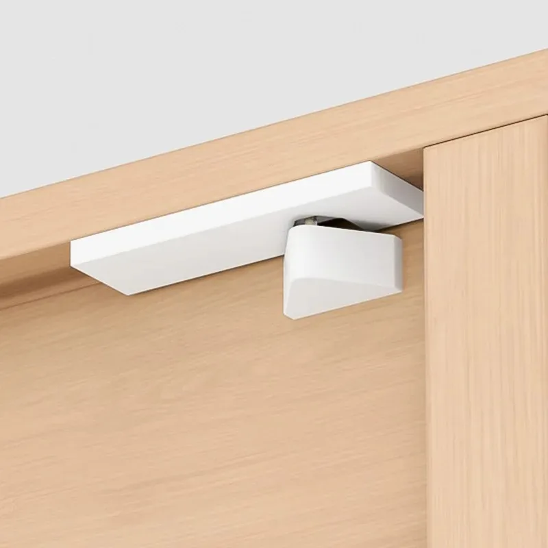 Windproof Buffer Damper Swing Wooden Nail-free Glue Installation Door Closer Aluminum Alloy Automatic White Door Closer