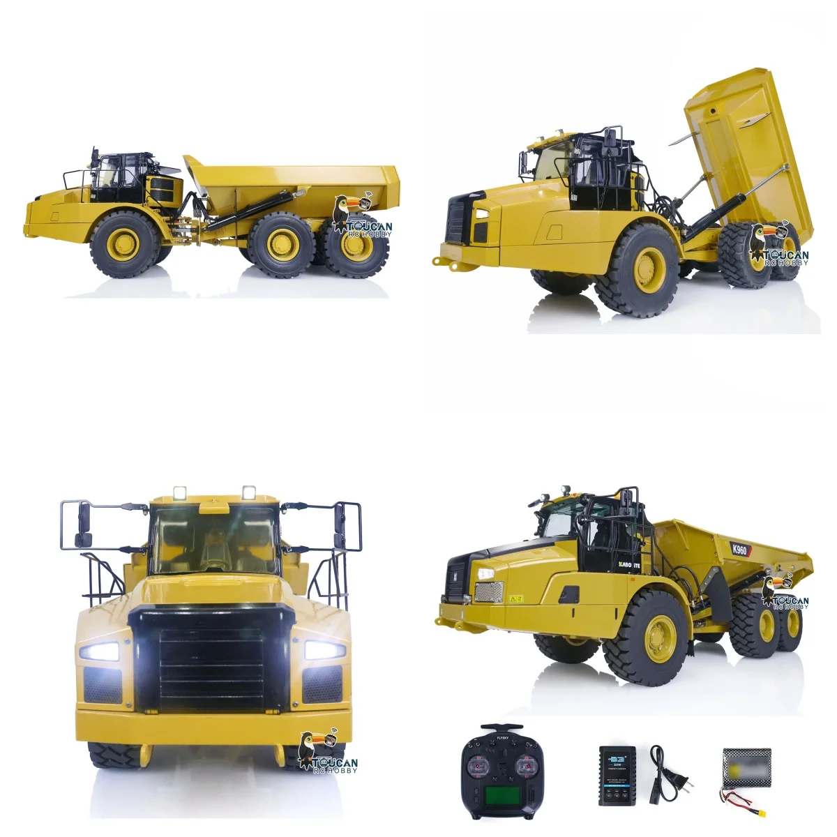 

KABOLITE K960 1/20 RC Hydraulic Articulated Truck 6x6 Remote Control Dumper Cars Realistic Construction Vehicle for Kids