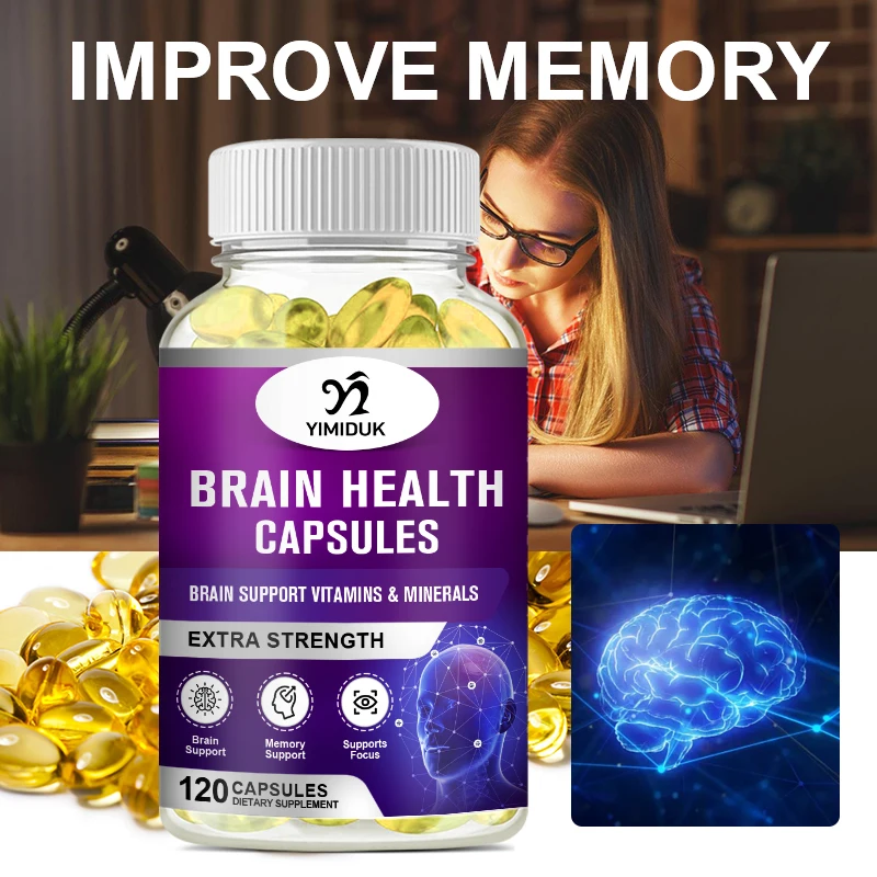 Brain Health Capsules Brain Supplement For Memory & Focus Concentration, Energy, Cognitive & Mental Clarity Support