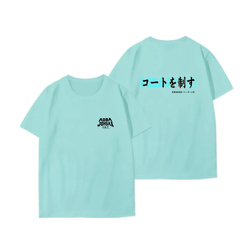 Haikyuu ohtouコットンTシャツ男性用、高校バレーボールクラブ、ハロウィーンカジュアル服、夏