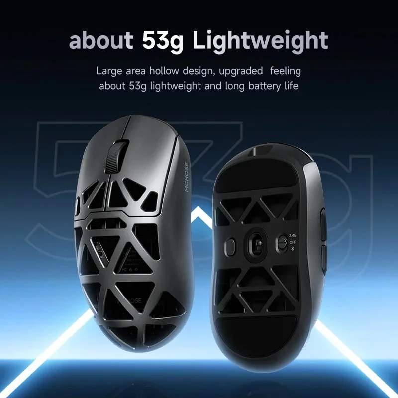 MCHOSE AX5 V2 Wireless Gaming Mouse 8KHz Polling PAW 3950 42000DPI Optical Sensor 56g Tri-Mode 130h Battery Magnesium Alloy view 3
