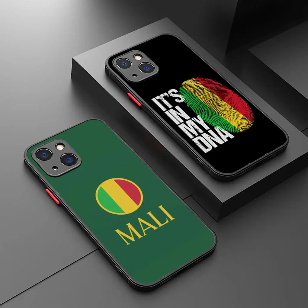 Mali Flag Map White Black Soft Silicone Casing for Apple iPhone 15 Plus 14 13 12 11 Pro Max + Phone Cover Case