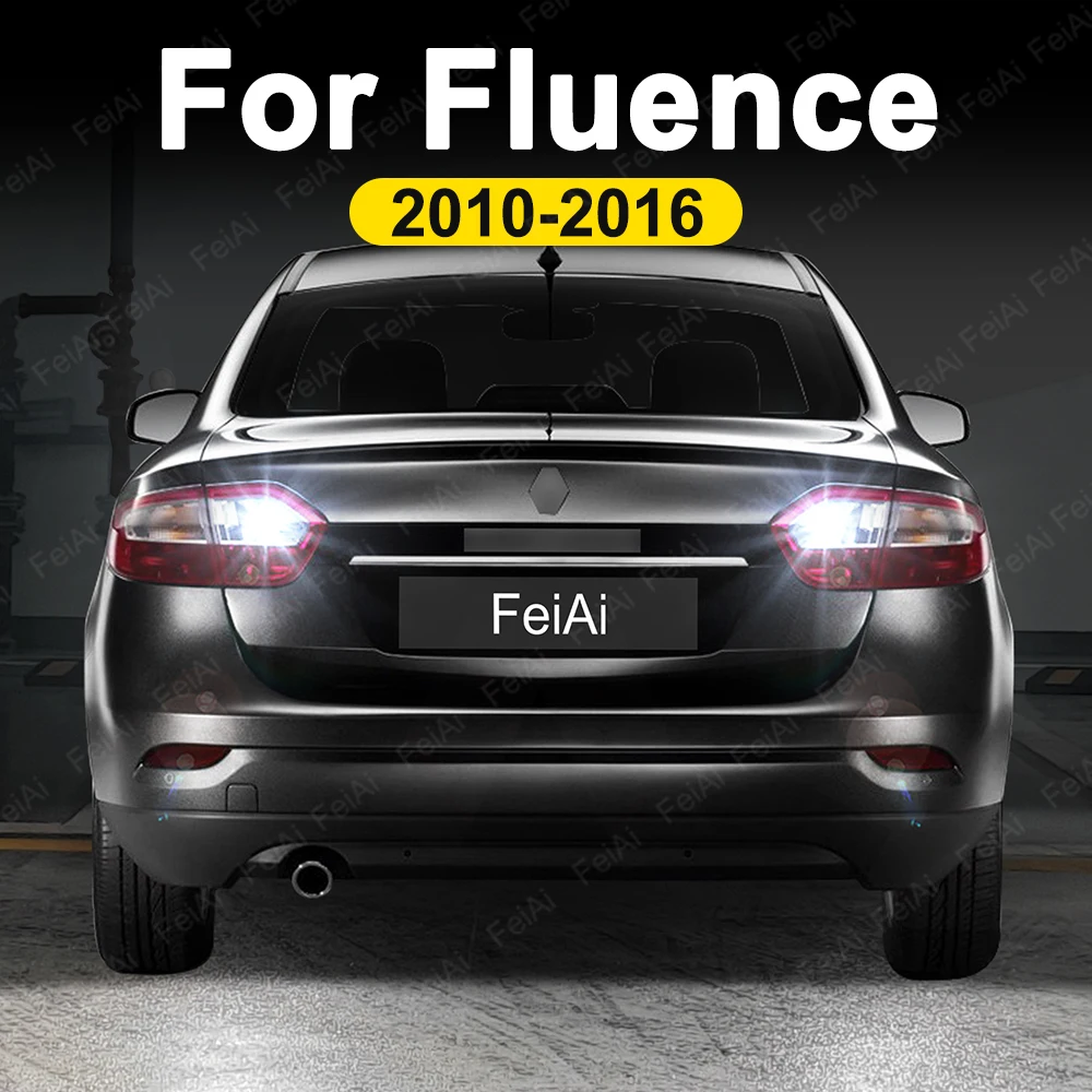 Para renault fluence led lâmpada de ré 2010 2011 2012 2013 2014 2015 2016 acessórios fluência led flash luzes reversas do carro