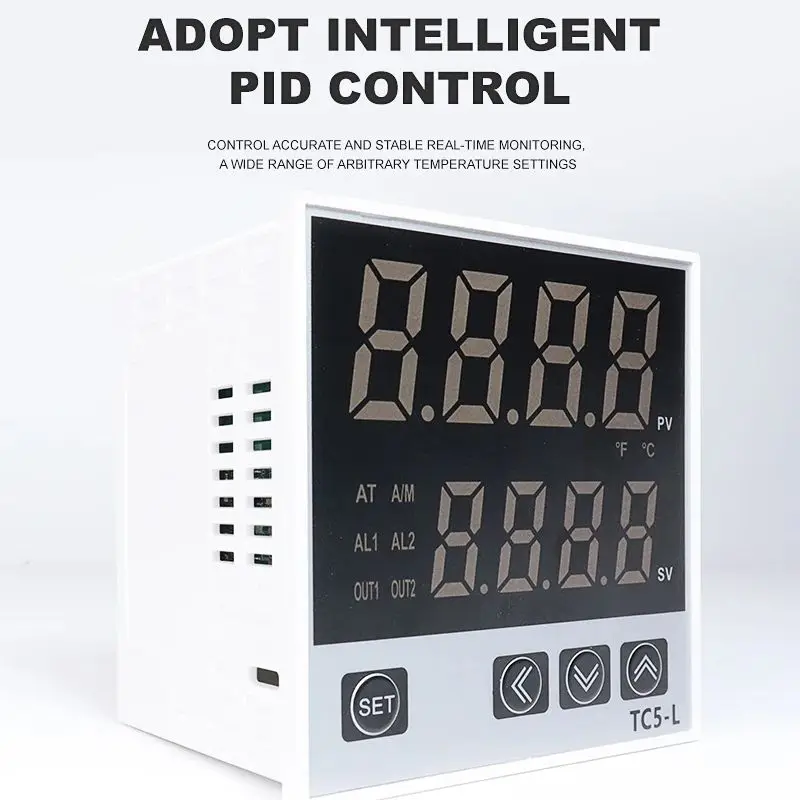 Temperature Controller Thermoregulator 220VAC TC5 Series RTD TC Input SSR Relay Dual Output PID Temp Control Thermostat 0-1300℃