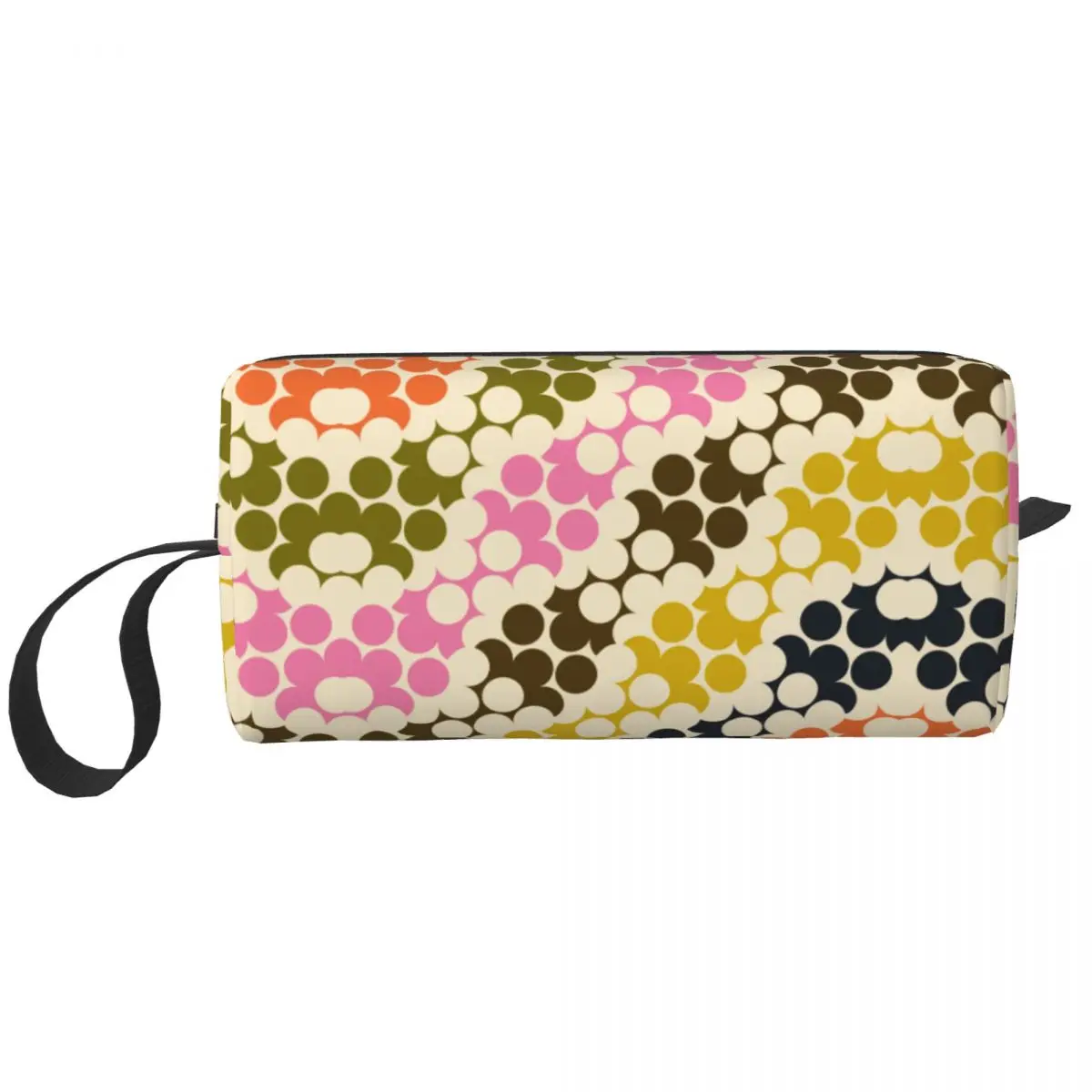 Custom Puzzle Flower Multi Orla Kiely Makeup Bag for Women Travel Cosmetic Organizer Storage Toiletry Bags Dopp Kit Case Box