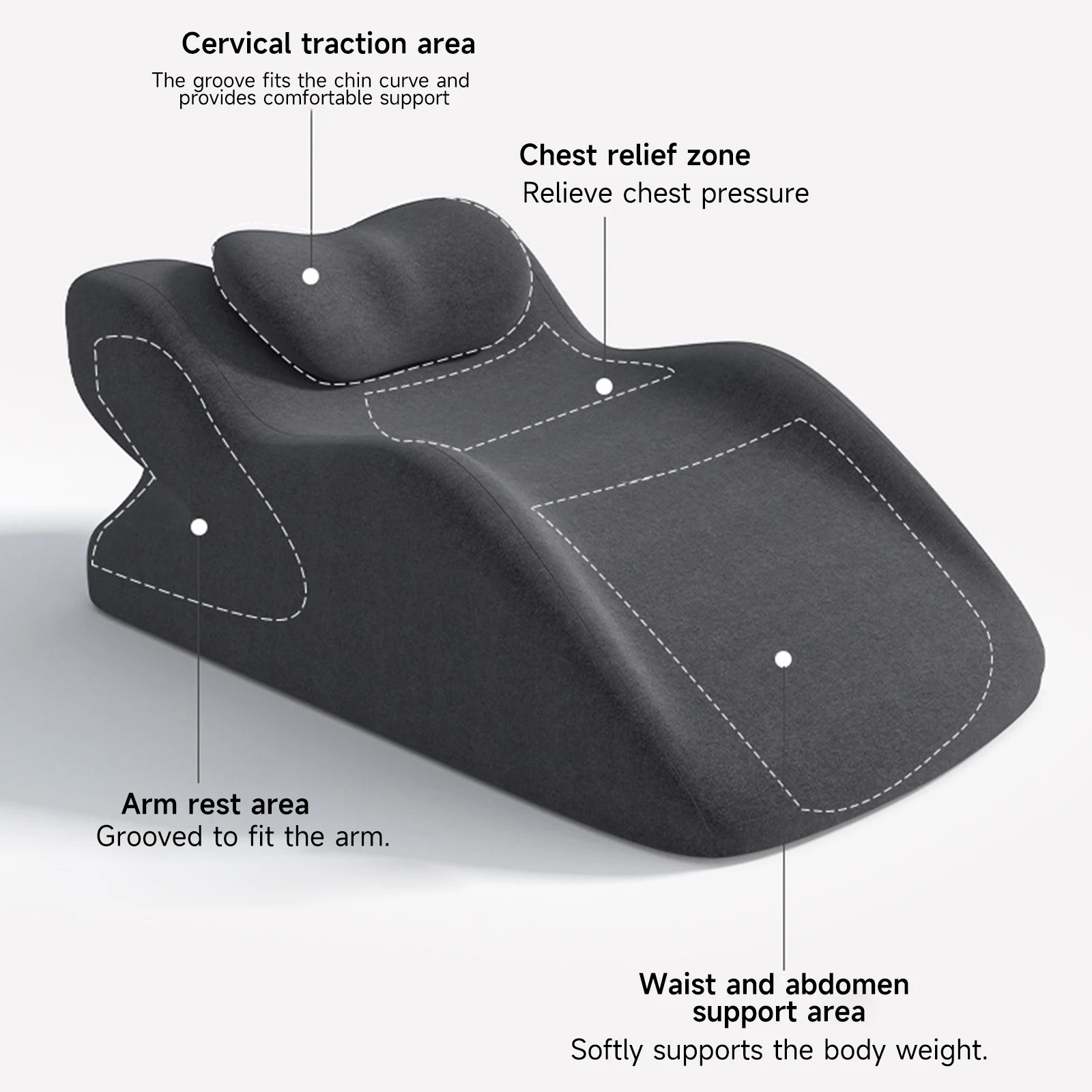 Ergonomiczna wielokątowa poduszka klinowa do łóżka, wspierająca podczas snu, czytania i leżenia, łagodząca ból szyi, pleców i nóg, z odpinanym poszewką na zamek błyskawiczny.