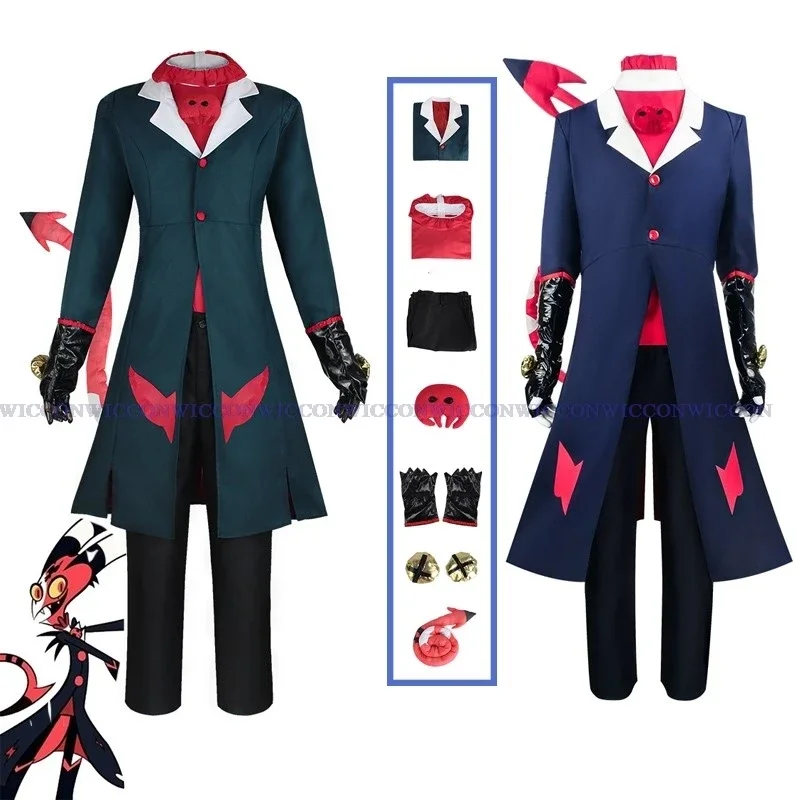 Anime Cosplay Helluva Blitzo Boss Cosplay Costume Shoes Party Uniform Suit with Tail Halloween Outfit for Men Women XS-XXXL Horn