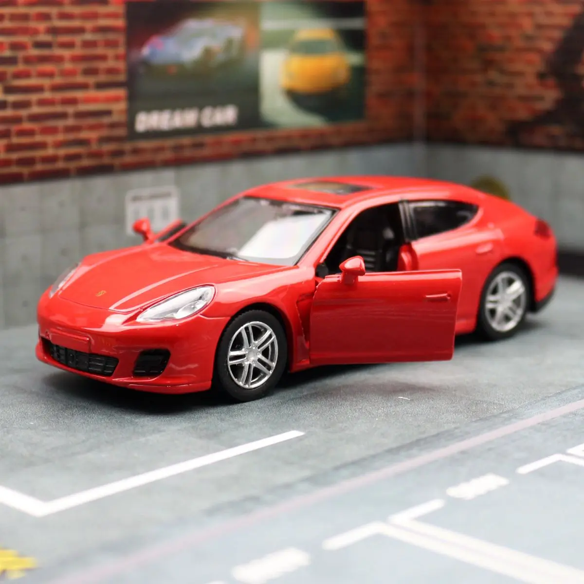 1/36 Porsche Panamera Turbo Toy Car Model For Children 5\'\' RMZ CiTY Diecast Miniature Pull Back Collection Gift For Kid Boy