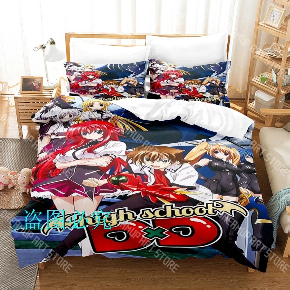 

3D Print high school dxd Bedding Set Single Twin Full Queen King Size Bed Set Adult Kid Bedroom Duvetcover Sets Anime