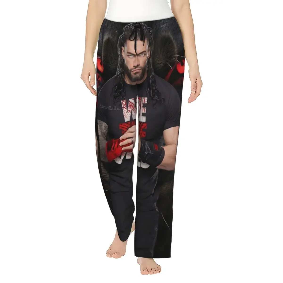 

Женские пижамные брюки Custom Wrestler Roman Reigns для отдыха и сна с карманами
