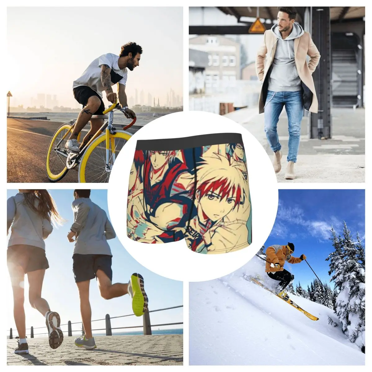 Boxer caleçon short basket Kuroko sans panier Anime culotte Homme sous-vêtements doux pour Homme Homme petit ami cadeaux
