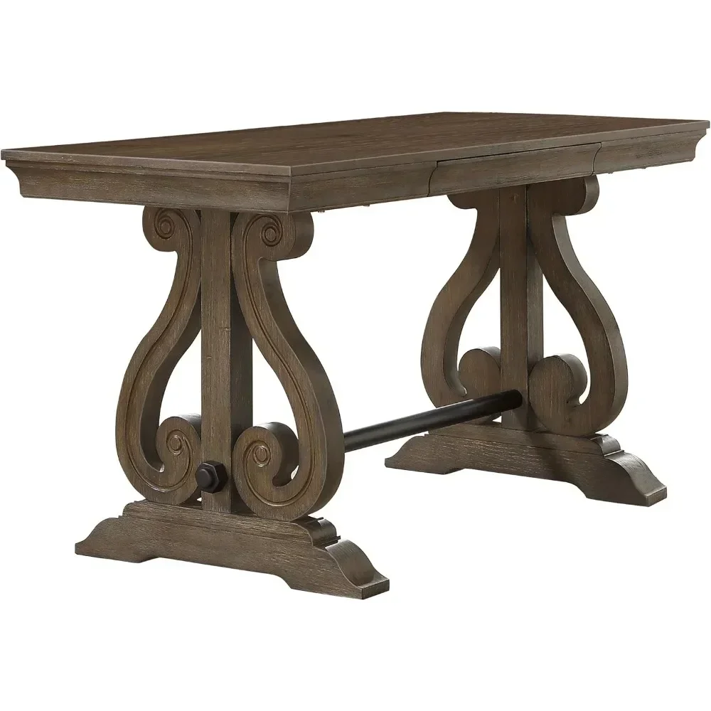 

L # For 60" W Writing Desk With 1 Hidden Drawer For Home Office, Rustic Style Computer Desk